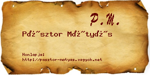 Pásztor Mátyás névjegykártya