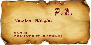 Pásztor Mátyás névjegykártya