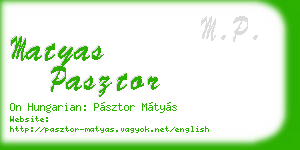 matyas pasztor business card