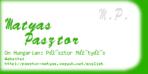 matyas pasztor business card
